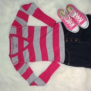 Aeropostale V- Neck Striped Sweater